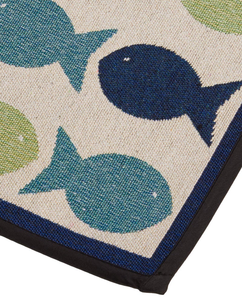 PetRageous 12089 Kool Fish Tapestry Dog and Cat Non-Skid Machine Washable Mat for Pet Feeding Areas with Rubber Backing 13-Inch by 19-Inch for Dogs and Cats, Grey - Image 3
